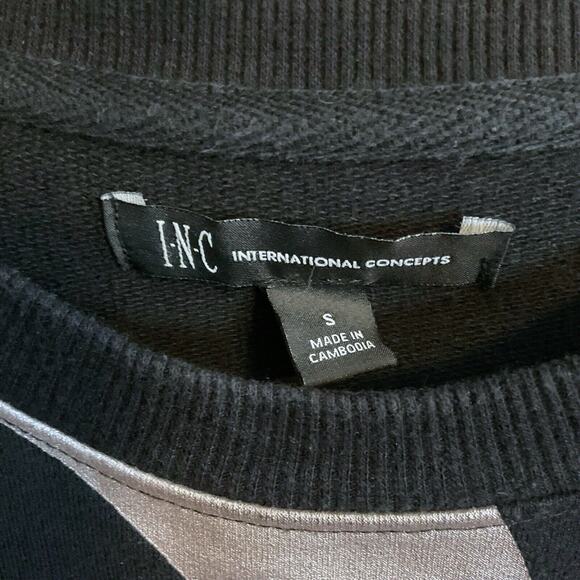 INC Women's Size S Sequin Skull Long Sleeve Sweatshirt - Trendy Casual Top - Picture 2 of 6